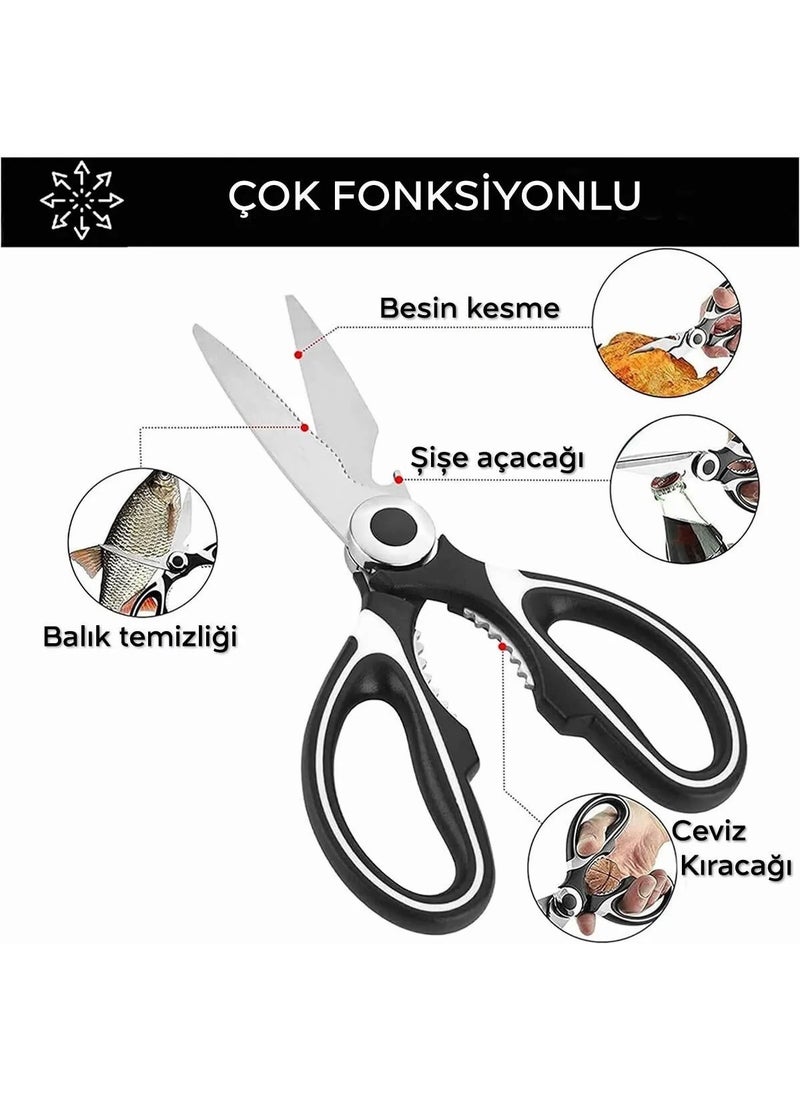 Octopus Bazaar Multifunctional Stainless Steel Chicken Scissors | Chicken Fish Vegetable Scissors  - Image 2