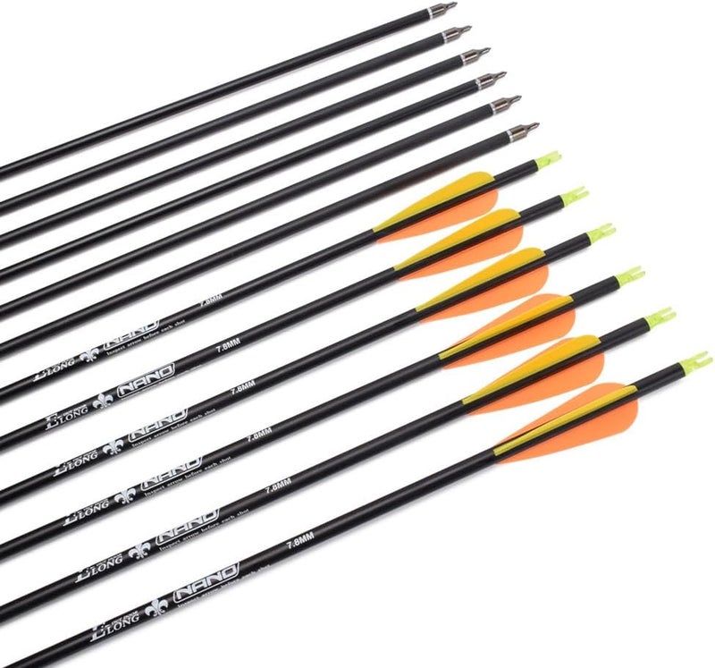 TY Archery Carbon Arrow Hunting Arrows with 100 Grain Removable Tips for Archery Compound & Recurve & Traditional Bow Practice Shooting (Pack of 12) - Image 4