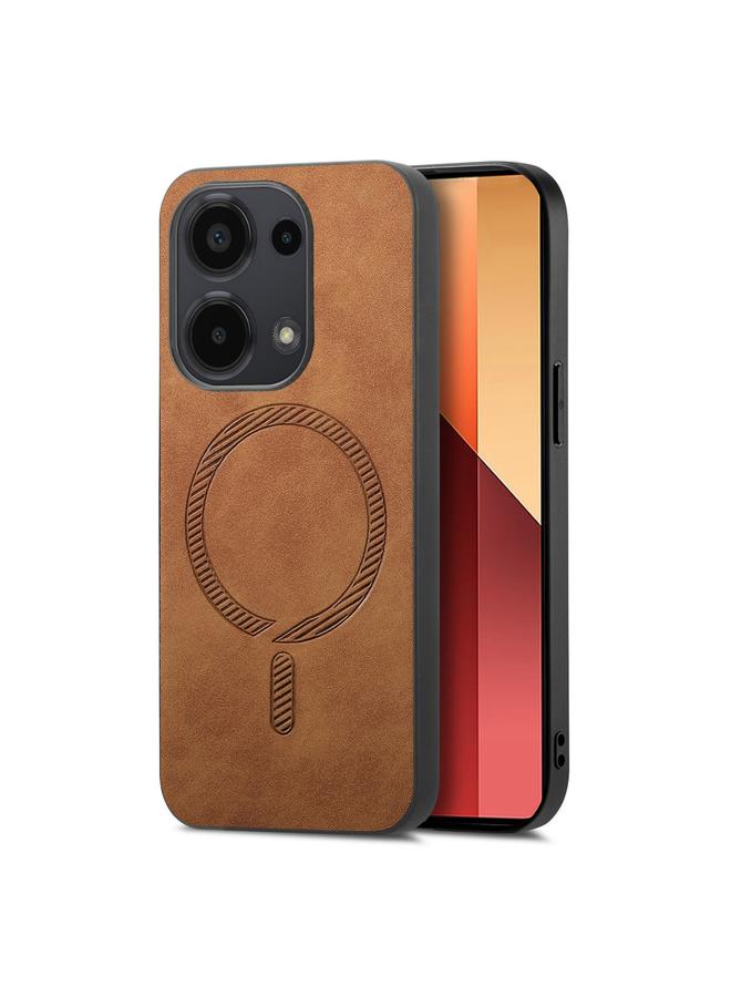 The Bros Case For Xiaomi Redmi Note 13 Pro 4G Solid Color Retro Magsafe PU Back Cover Phone Case