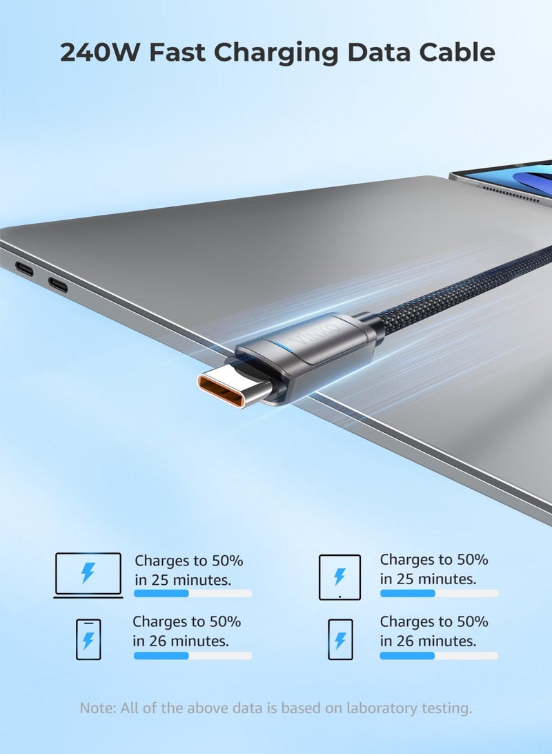 Vinko كابلVINKO N1001 بقوة 240 واط من نوع C إلى C كابل USB-C للشحن السريع للشحن السريع لأجهزة iPhone 17 وسامسونج وآيباد وماك بوك واللابتوب - Image 5