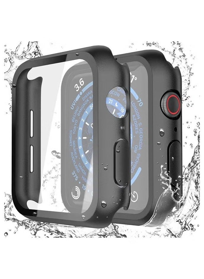 Protective Case Cover With Screen Protector For Apple Watch 4 Series 45mm Black  - Image 1