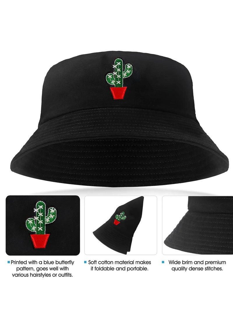 Bucket Hat - Men Sun for Women, Summer Travel Beach Fisherman Cap for Teens 100% Cotton Protection Windproof Hats - Image 3