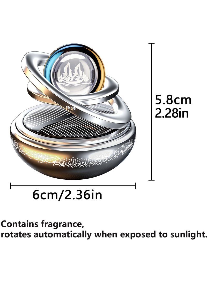 Car Air Freshener - Solar Powered Automatic Fragrance Diffuser with Fashion Design, Easy Clip-on Installation for Car/Office/Home, Ideal Gift for Car Owners (Short silver) - Image 2