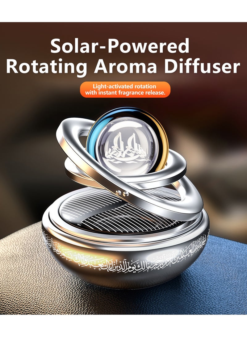 Car Air Freshener - Solar Powered Automatic Fragrance Diffuser with Fashion Design, Easy Clip-on Installation for Car/Office/Home, Ideal Gift for Car Owners (Short silver) - Image 4