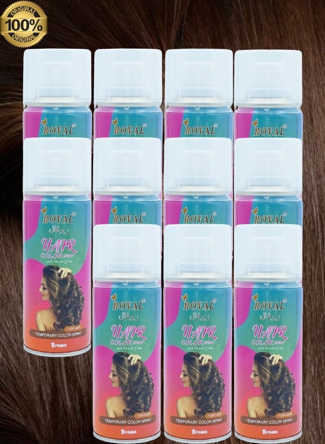 ROVAL 11 Pieces Roval Temporary Hair Color Spray Brown  - Image 1