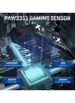 ماوس الألعاب ATTACK SHARK X11 - اتصال ثلاثي (سلكي، لاسلكي 2.4GHz، بلوتوث) - مستشعر PixArt PAW3311 بدقة 22000 DPI - إضاءة RGB - قاعدة شحن مغناطيسية - تصميم خفيف الوزن ومريح - متوافق مع الكمبيوتر، اللابتوب، ماك، إكس بوكس، بلاي ستيشن (أسود) - view 5