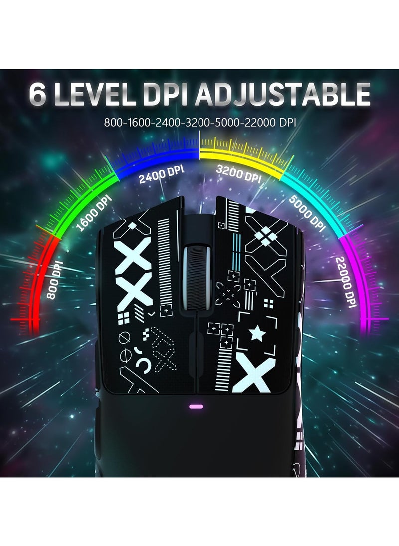 Attack Shark - ATTACK SHARK X11 Tri-Mode Gaming Mouse - Wired, 2.4GHz Wireless, Bluetooth - 22000 DPI PixArt PAW3311 Sensor - RGB Backlight - Magnetic Charging Dock - Lightweight & Ergonomic Design - For PC, Laptop, Mac, Xbox, PS (Black) - Image 1