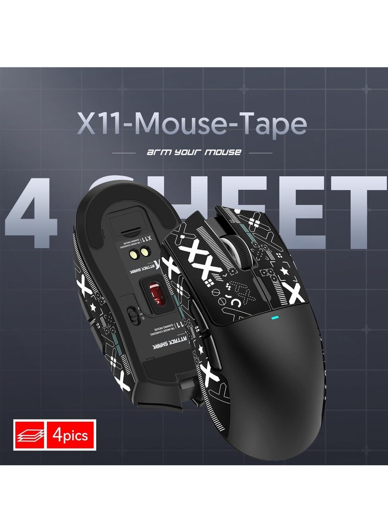 Attack Shark - ATTACK SHARK X11 Tri-Mode Gaming Mouse - Wired, 2.4GHz Wireless, Bluetooth - 22000 DPI PixArt PAW3311 Sensor - RGB Backlight - Magnetic Charging Dock - Lightweight & Ergonomic Design - For PC, Laptop, Mac, Xbox, PS (Black) - Image 1