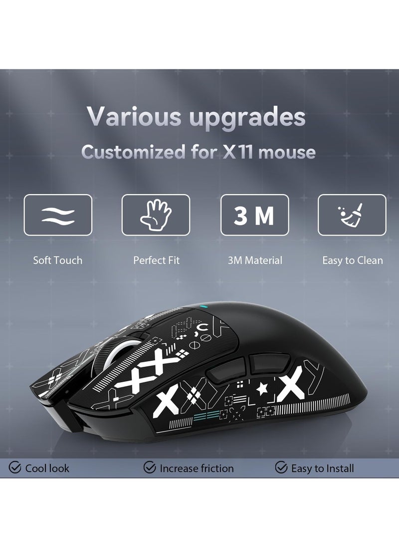 Attack Shark - ATTACK SHARK X11 Tri-Mode Gaming Mouse - Wired, 2.4GHz Wireless, Bluetooth - 22000 DPI PixArt PAW3311 Sensor - RGB Backlight - Magnetic Charging Dock - Lightweight & Ergonomic Design - For PC, Laptop, Mac, Xbox, PS (Black) - Image 1