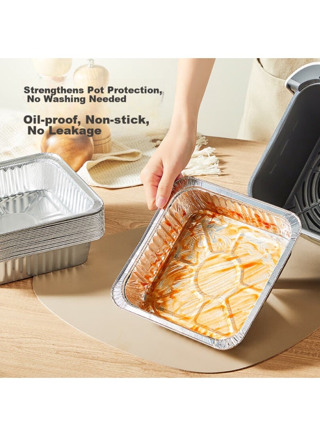 COOKER KING Chuidahuang Air Fryer Aluminum Foil Bowls And Plates, 8-inch, 50 Pieces, Square Foil Trays, Aluminum Foil Dishes For Barbecue, Oven Baking - Image 2
