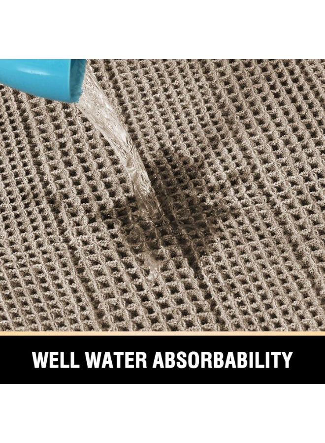 BIGTHREE Non Slip Bath Waffle, Bath Mat Absorbent Mats, Non-Slip B-ath Rugs for Bathroom Floor Machine Washable Dry Fast Bathroom Rugs for Beside Tub (43x61 Cm) - Image 4
