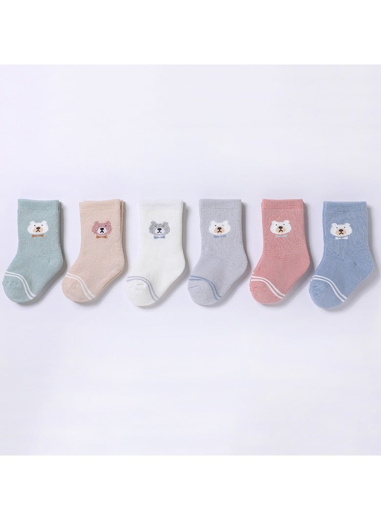 6 Pairs Of Thickened Warm Terry Socks For Infants And Young Children - Image 1