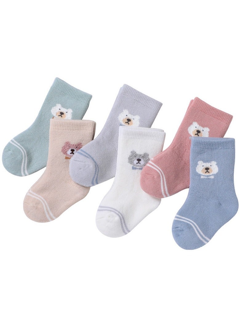 6 Pairs Of Thickened Warm Terry Socks For Infants And Young Children - Image 2