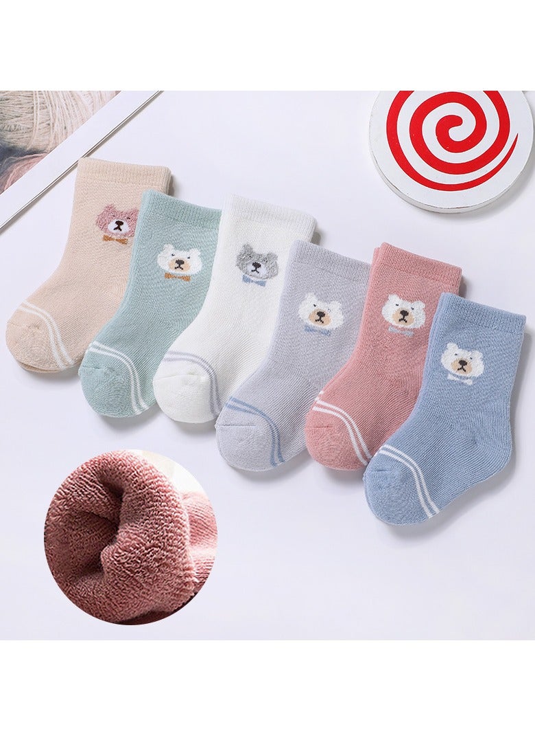 6 Pairs Of Thickened Warm Terry Socks For Infants And Young Children - Image 4