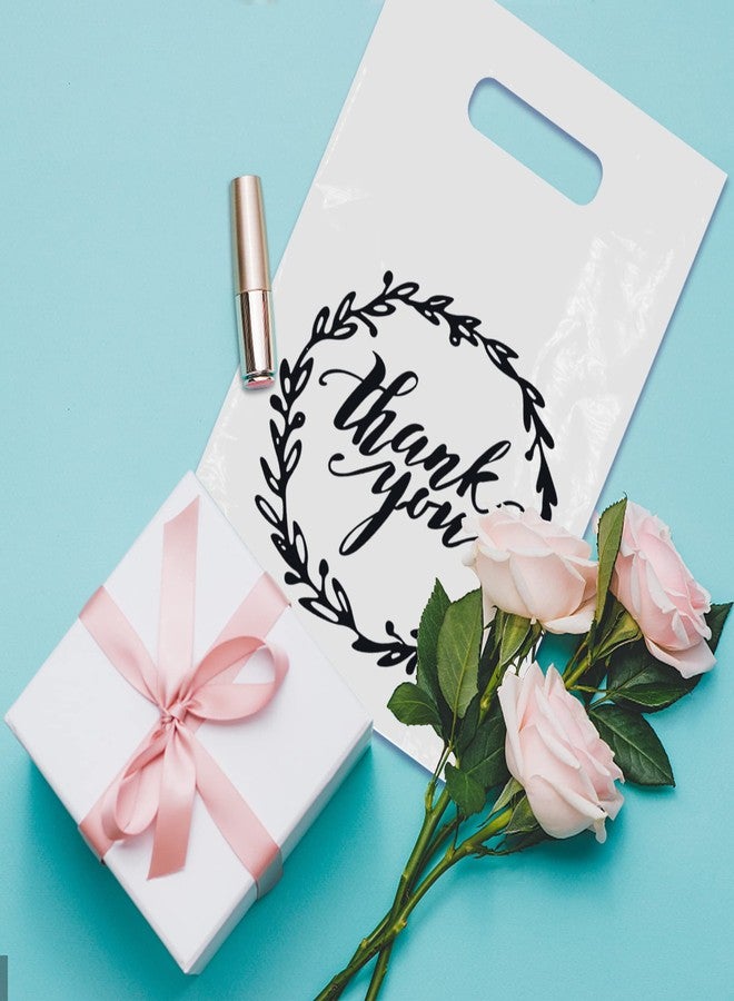 TOSPARTY 100 PCS Plastic Thank You Merchandise Bags White Party Present Bag Candy Cookie Bags for Birthday Party Wedding Christmas Retirements - Image 5