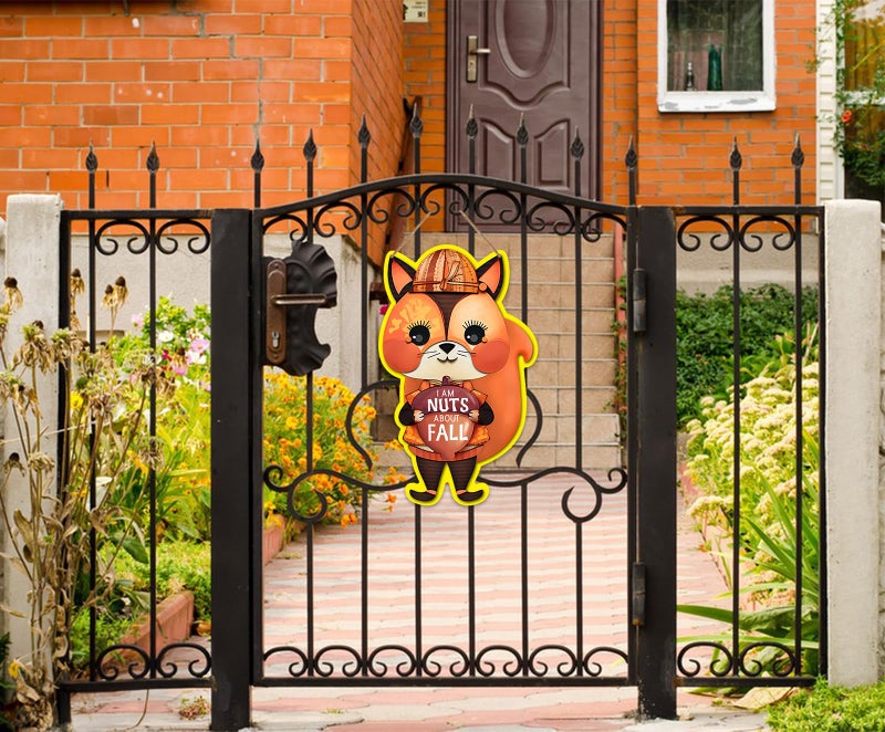 سيكوهوم Sicohome Happy Fall Squirrel Acorn Sign for Front Door 8.7 "X 14" - Image 3