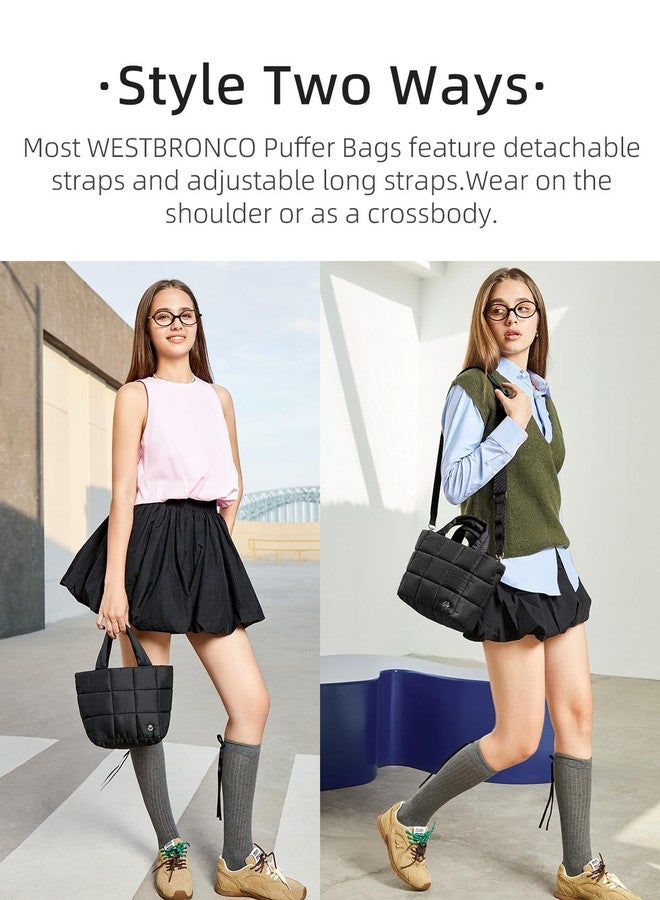 WESTBRONCO Small Puffer Bag Quilted Crossbody Bags for Women Puffy Purse Nylon Shoulder Handbag with Adjustable Strap - Image 2