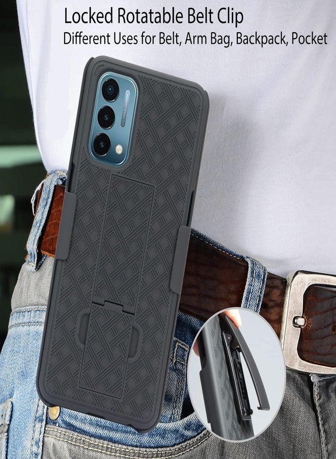 Ailiber Compatible with OnePlus Nord N200 5G Case, OnePlus Nord N200 Holster with Screen Protector, Swivel Belt Clip, Kickstand Holder, Slim Shockproof Shell Slide Phone Case for 1+ Nord N200 5G-Black - Image 4