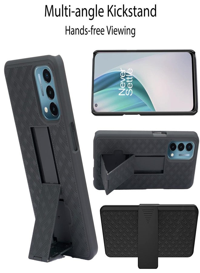 Ailiber Compatible with OnePlus Nord N200 5G Case, OnePlus Nord N200 Holster with Screen Protector, Swivel Belt Clip, Kickstand Holder, Slim Shockproof Shell Slide Phone Case for 1+ Nord N200 5G-Black - Image 3