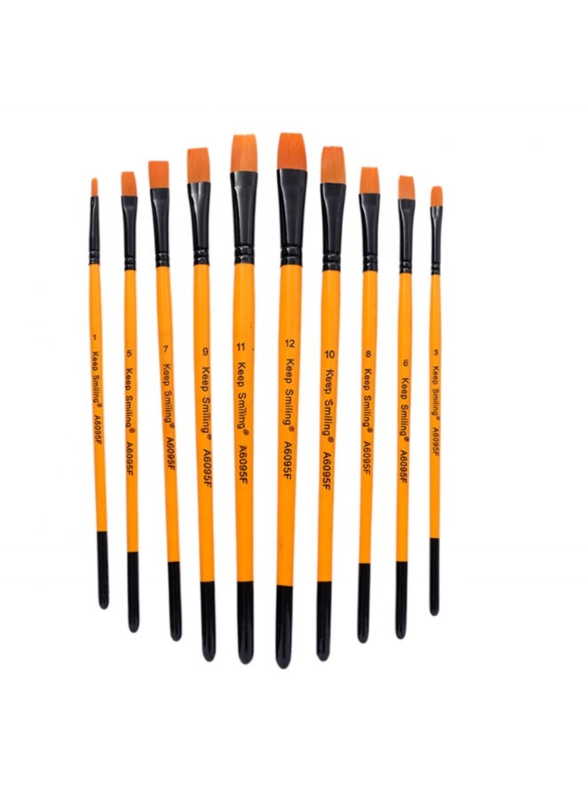 Keep Smiling 10PCS Professional Artist Brush Set for Oil, Acrylic & Watercolor - Image 2