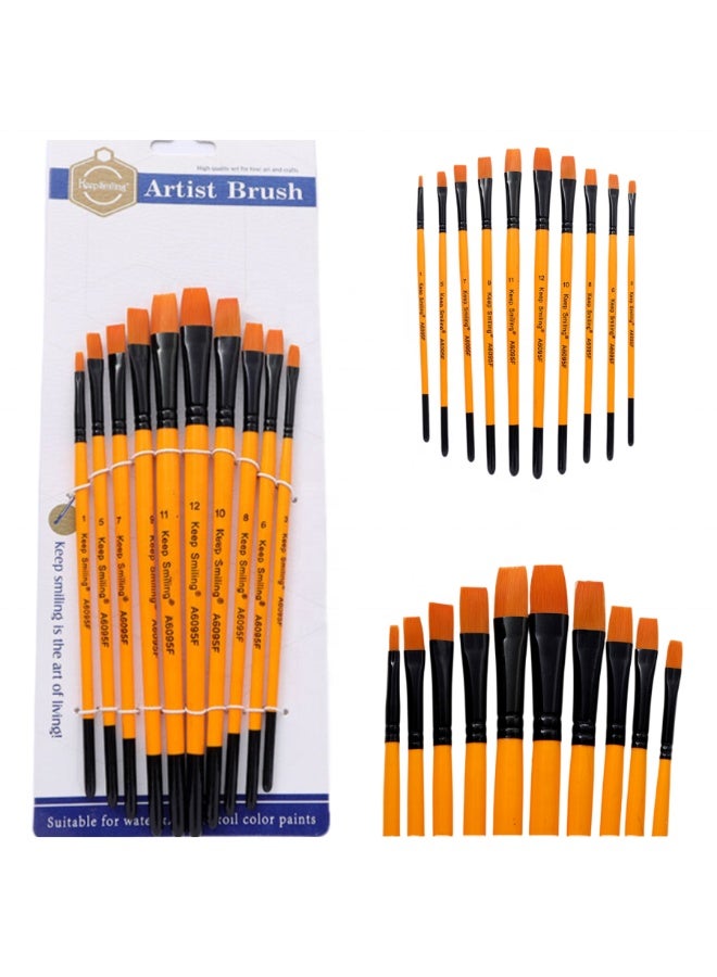 Keep Smiling 10PCS Professional Artist Brush Set for Oil, Acrylic & Watercolor - Image 4