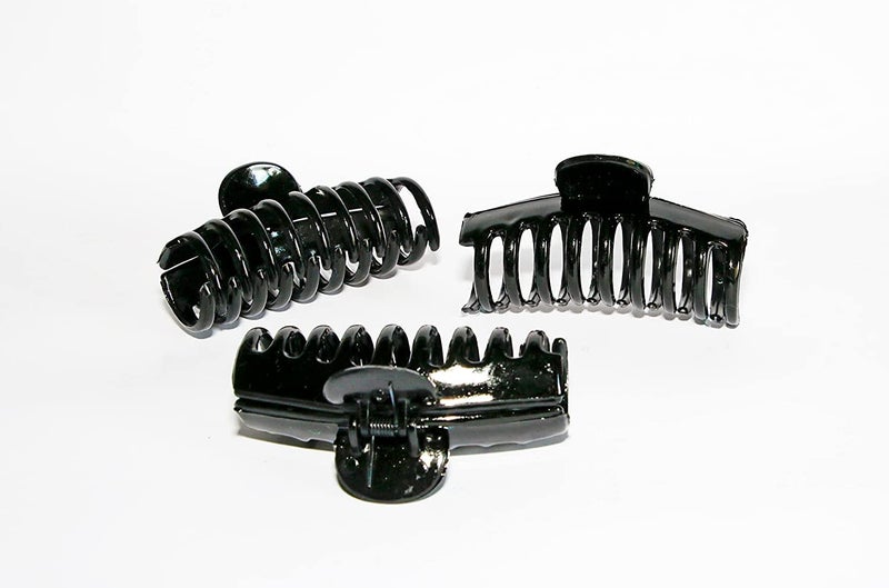 advancedestore Pack of 3 Black Butterfly hair clutchclipsclaws for women and girls Medium - Image 1