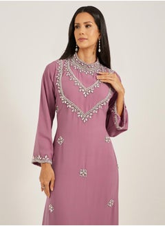 Maxim Creation Embellished High Neck A-Line Kaftan by Styli  - Image 3