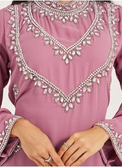 Maxim Creation Embellished High Neck A-Line Kaftan by Styli  - Image 4