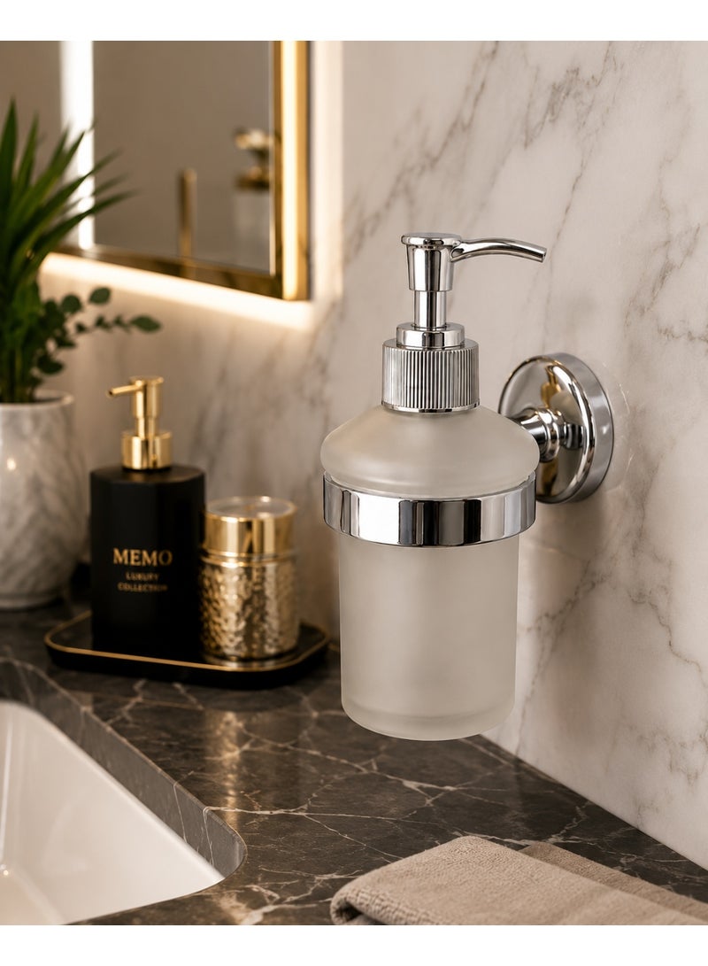 Luxury  Glass Soap Dispenser 400 ML– A Touch of Elegance and Functionality for Every Bathroom - Image 2