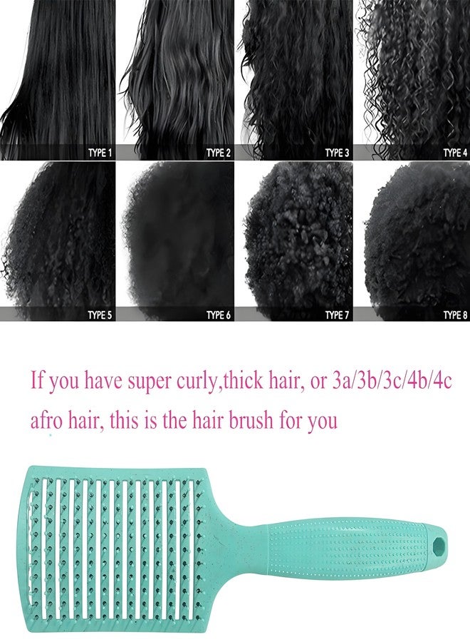 Defemim Curl Defining Brush,Curly Hair Comb,Detangling Brush Styling and Curved Vented Brush for Women and Men,Wet or Dry (green) - Image 3