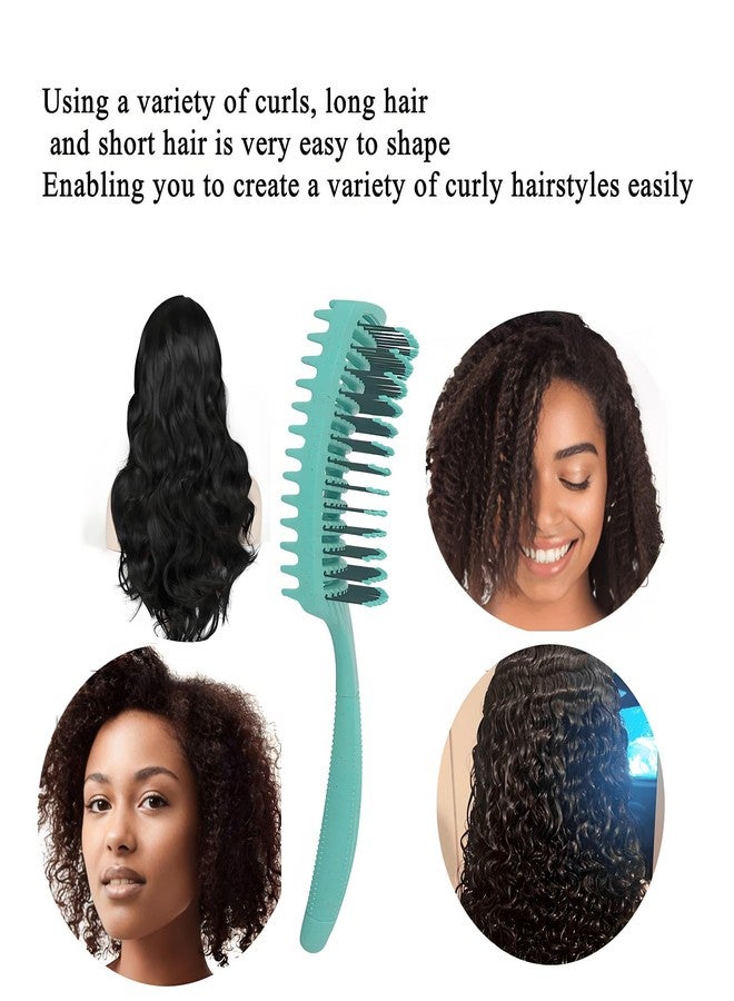 Defemim Curl Defining Brush,Curly Hair Comb,Detangling Brush Styling and Curved Vented Brush for Women and Men,Wet or Dry (green) - Image 5