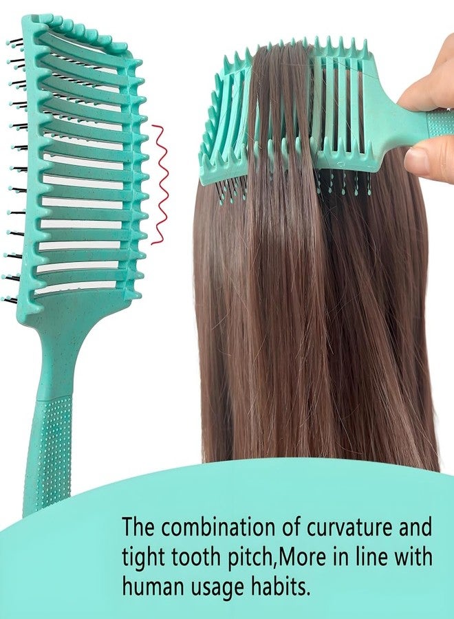 Defemim Curl Defining Brush,Curly Hair Comb,Detangling Brush Styling and Curved Vented Brush for Women and Men,Wet or Dry (green) - Image 2