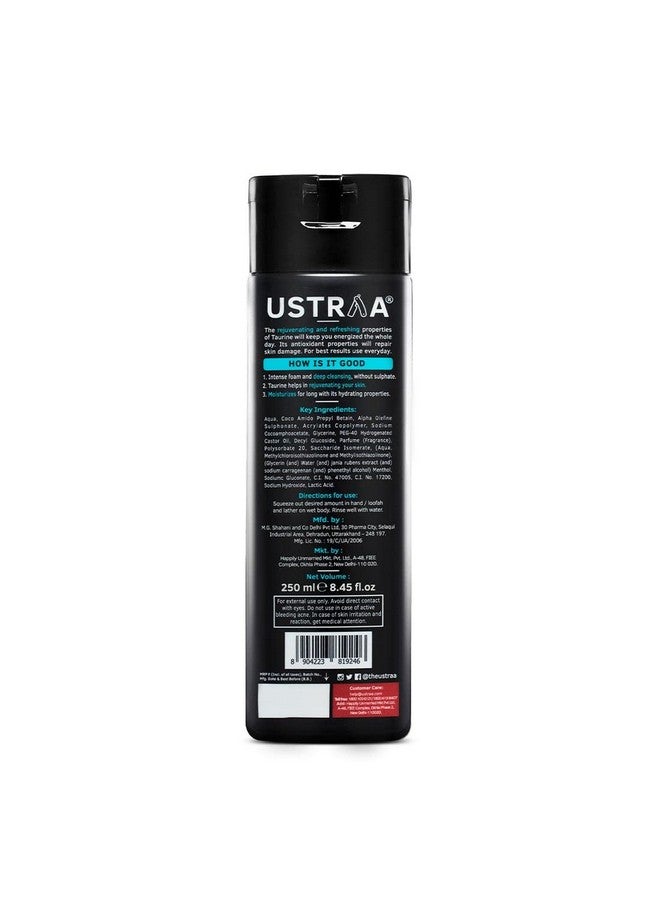 Ustraa Body Wash Taurine 250 Ml For Men Menthol Cooling Energizing Freshness & No Postshower Dryness Intense Foaming Without Sulphates Suitable For All Skin Types - Image 3