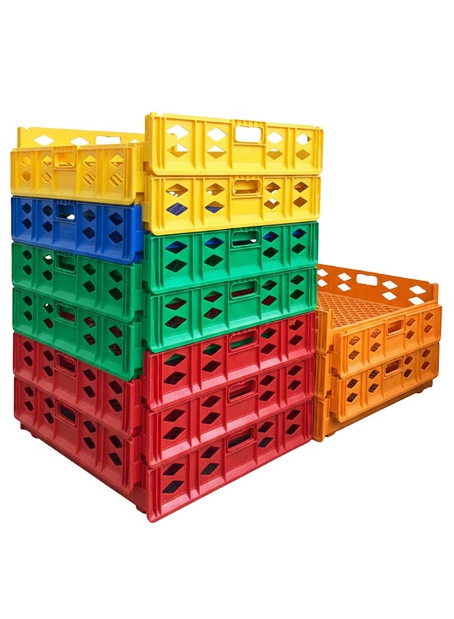 صناعات بلاستيكا ذ.م.م. Plastic Storage Crate 750x650x150mm Stackable Food Grade Bread, Toast Crate Heavy Duty - Red - Image 4