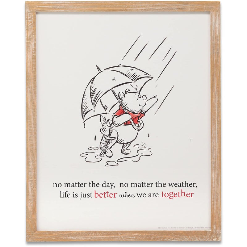 Disney Winnie the Pooh Better Together Framed Wood Wall Decor  Cute Vintage Winnie the Pooh Wall Art With Quote