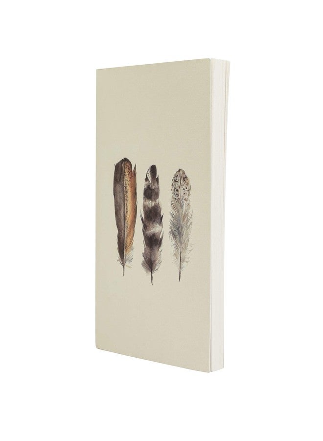 Pacific Arc LayFlat Sketchbook - 3.75 x 5.3 Inches - Feathers Blank Note Book, 64 Sheets, Thick 100gsm Paper, for Drawing, Sketching, and journaling - Image 1