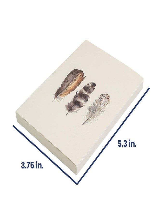 Pacific Arc LayFlat Sketchbook - 3.75 x 5.3 Inches - Feathers Blank Note Book, 64 Sheets, Thick 100gsm Paper, for Drawing, Sketching, and journaling - Image 3