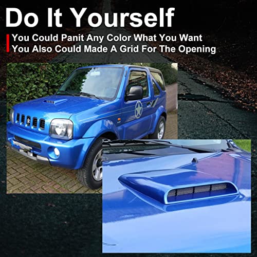 NATGIC Universal Car Air Flow Decorative Intake Hood Scoop Turbo Bonnet Vent Cover (White) - Image 3