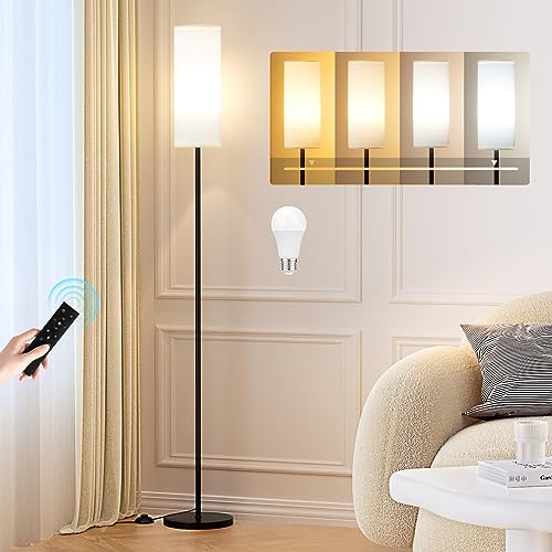 Ambimall Floor Lamps for Living Room, 64" Modern Floor Lamp with Remote Control and Stepless Dimmable Colors Temperature & Brightness, Standing Lamps for Living Room Bedroom Office, 9W Bulb Included - Image 1