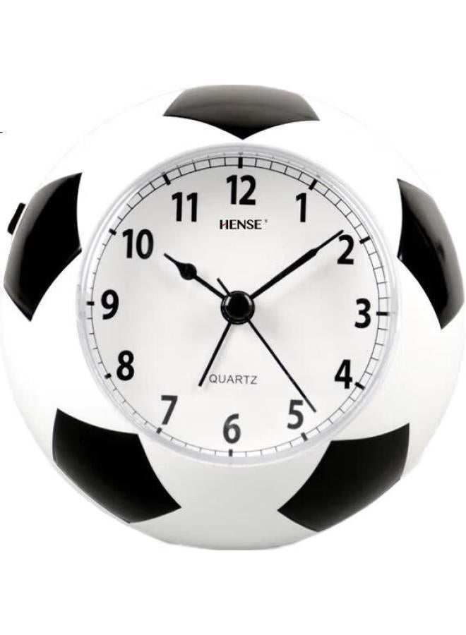 Hense Creative Soccer Alarm Clock, Children'S Alarm Watch, Boys' Student-Specific Wake-Up Device, Desktop Clock, Ha09 Black And White - Image 3
