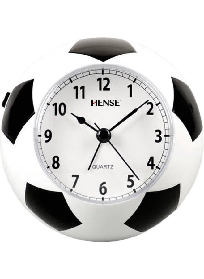 Hense Creative Soccer Alarm Clock, Children'S Alarm Watch, Boys' Student-Specific Wake-Up Device, Desktop Clock, Ha09 Black And White - Image 2