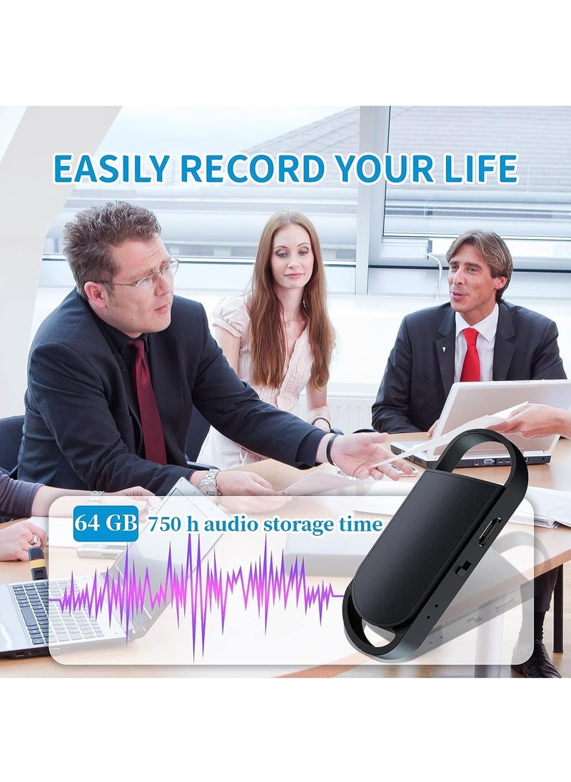 LAESO - 64GB Voice Recorder, Audio Recording Device with Triple Noise Reduction,Digital Voice Activated Recorder with Playback,750 Hours Storage and 30 Hours Battery Time for Class, Meeting, Speech - Image 1