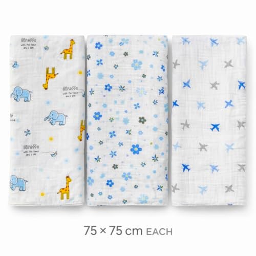 HANUSH 100% Muslin Cotton Baby Bath Towel – Double Layer Soft Newborn Bath Wrap, Organic Muslin Towel for Infants & Babies - Image 5