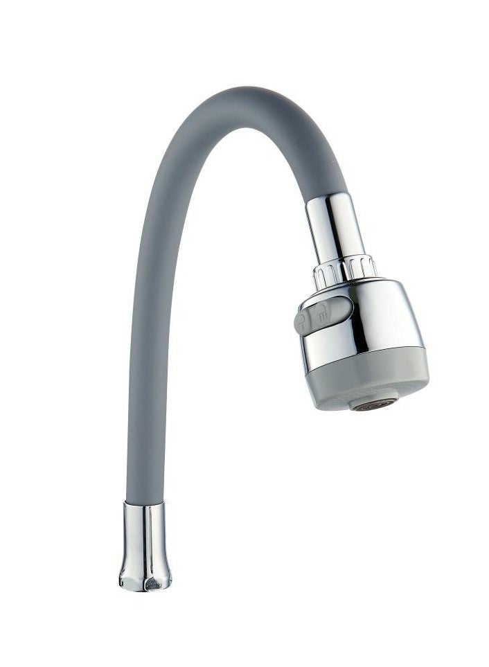 ITG Grey Faucet Extension Hose, Universal Flexible Tap Tube with Rotating Nozzle, EPDM Core, Silicone Outer Layer, Iron Insert, Kitchen Sink Connector, Anti-Leak, Easy Install - Image 3