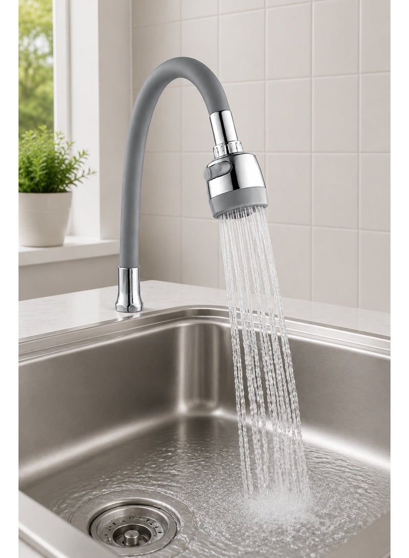 ITG Grey Faucet Extension Hose, Universal Flexible Tap Tube with Rotating Nozzle, EPDM Core, Silicone Outer Layer, Iron Insert, Kitchen Sink Connector, Anti-Leak, Easy Install - Image 5