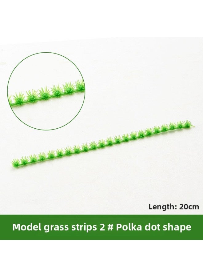 Mini Grass Cluster Grass Model Grass Cluster Micro Landscape Ornaments Static Building Sand Table Material Diy Handmade-Color:Model Grass Strip 2# Dot  - Image 1