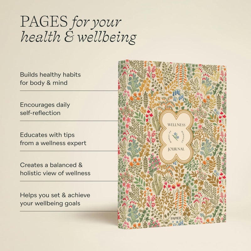 Papier Fairy Flies 12 Week Wellness Journal - Floral Hardback | Log Intentions Sleep & Energy, Morning & Evening | Weekly & Monthly CheckIn | Undated Planner | Reflection, Mindfulness | Self Care Gift - Image 3
