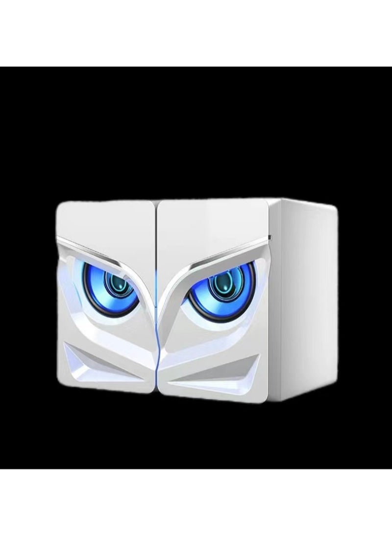 V116 computer speaker USB 2.1 desktop speaker white upgraded version (4D stereo sound track lighting) - Image 2