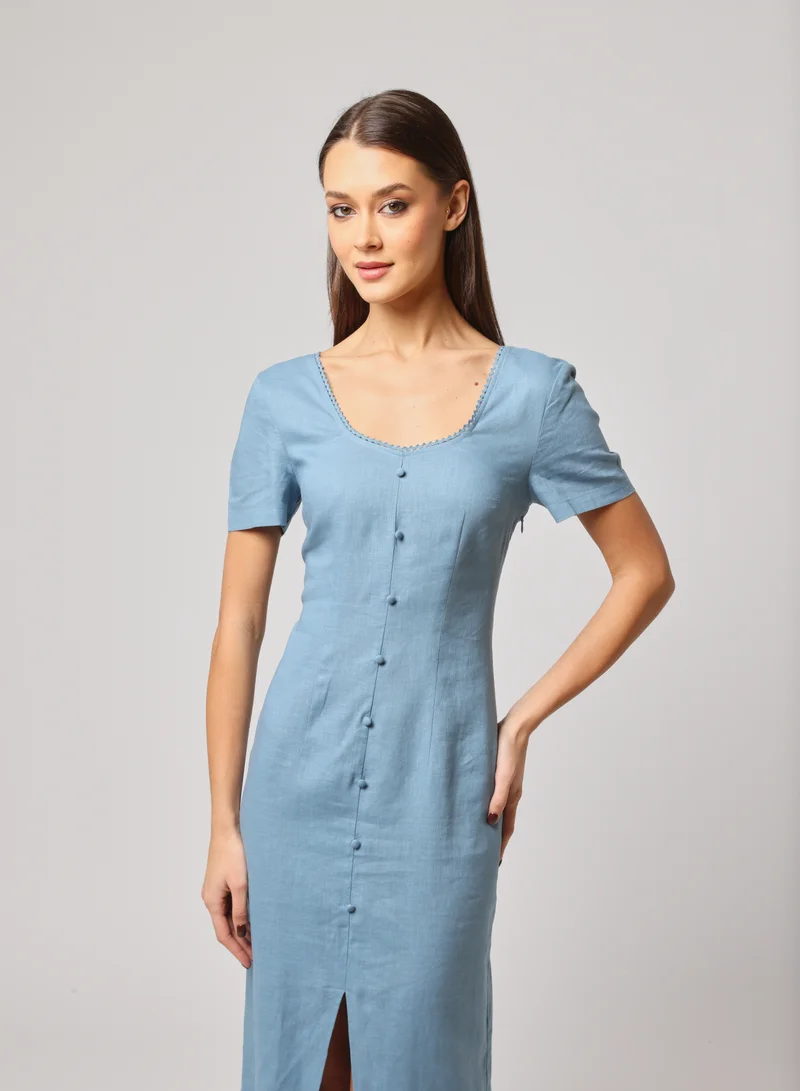 Ashita Fernandes Button Front Midi Dress