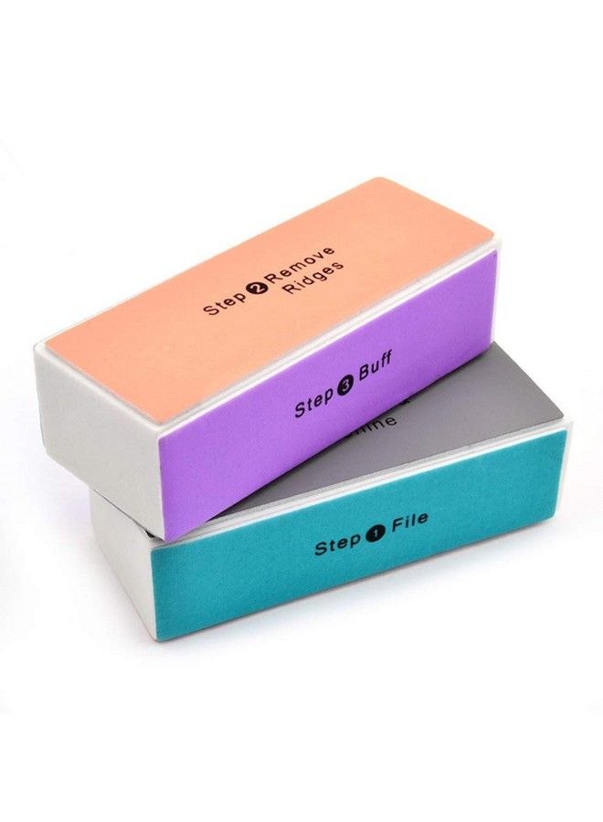 Quupy 4 Way Nail Buffer Block Filesmoothshinenail Polisher Sponge Emery Board Nail Art Care Buffing Buffer Mini Manicure Sanding Blocks Shine Pedicure Tool For Women Lady(Random Color10 Pcs) - Image 2